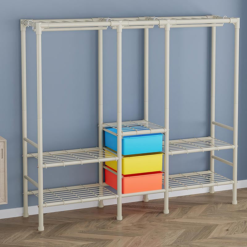 Contemporary Wardrobe Armoire Steel Adjustable Shelves Wardrobe Closet for Bedroom