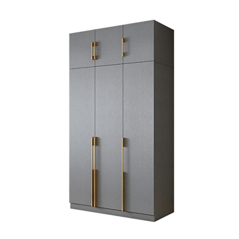 Contemporary Style Gray Colour Wardrobe Wood Soft Close Drawer Wardrobe Closet