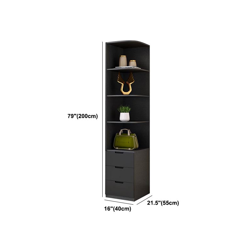 Contemporary Style Gray Colour Wardrobe Wood Soft Close Drawer Wardrobe Closet