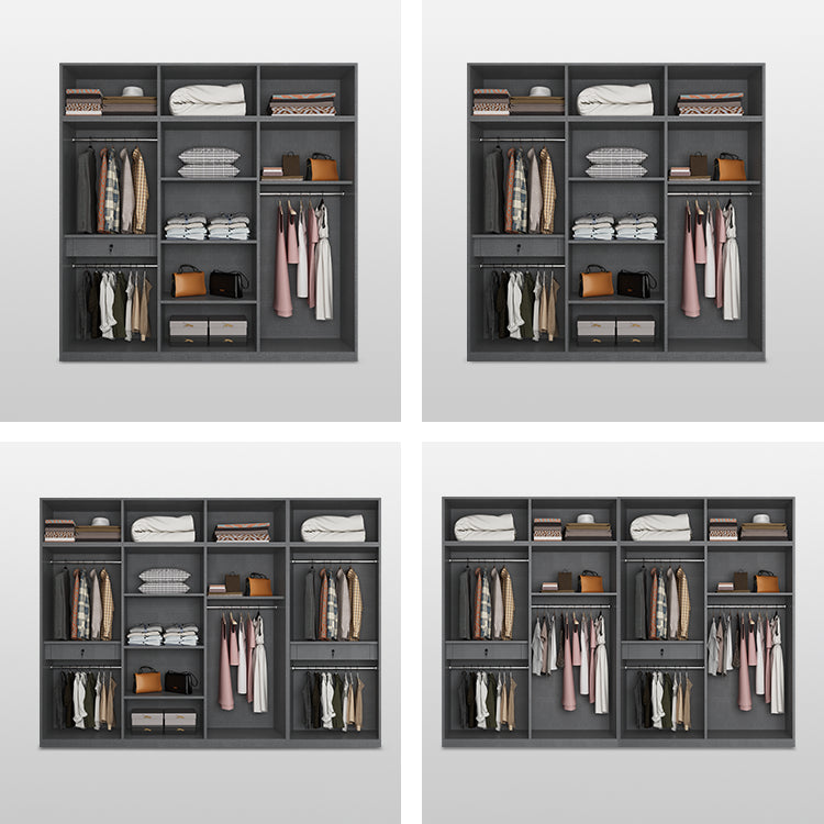 Contemporary Style Wood Wardrobe White Colour Wardrobe Closet with 1 Drawer