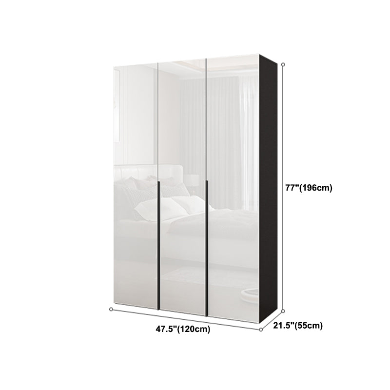 Contemporary Style Wood Wardrobe White Colour Wardrobe Closet with 1 Drawer