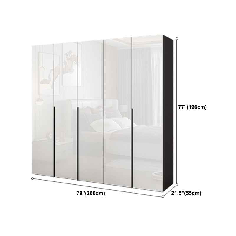 Contemporary Style Wood Wardrobe White Colour Wardrobe Closet with 1 Drawer