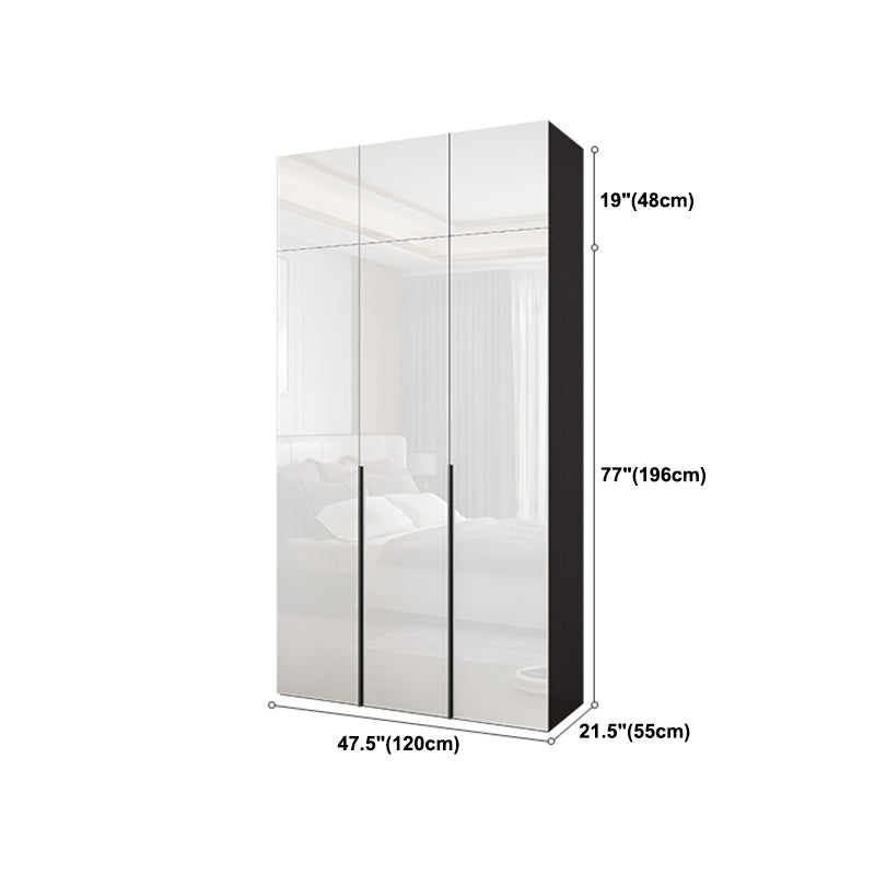 Contemporary Style Wood Wardrobe White Colour Wardrobe Closet with 1 Drawer