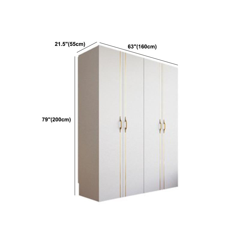 Contemporary Style Wood Wardrobe White Colour Soft Close Drawer Wardrobe Closet