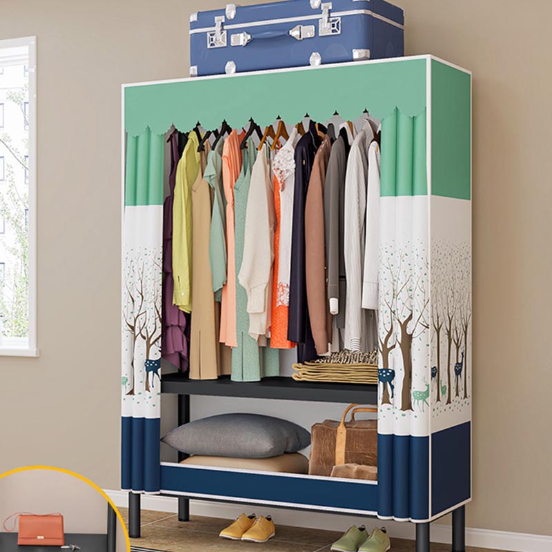 Contemporary Style Wardrobe Armoire Steel Wardrobe Closet with Legs