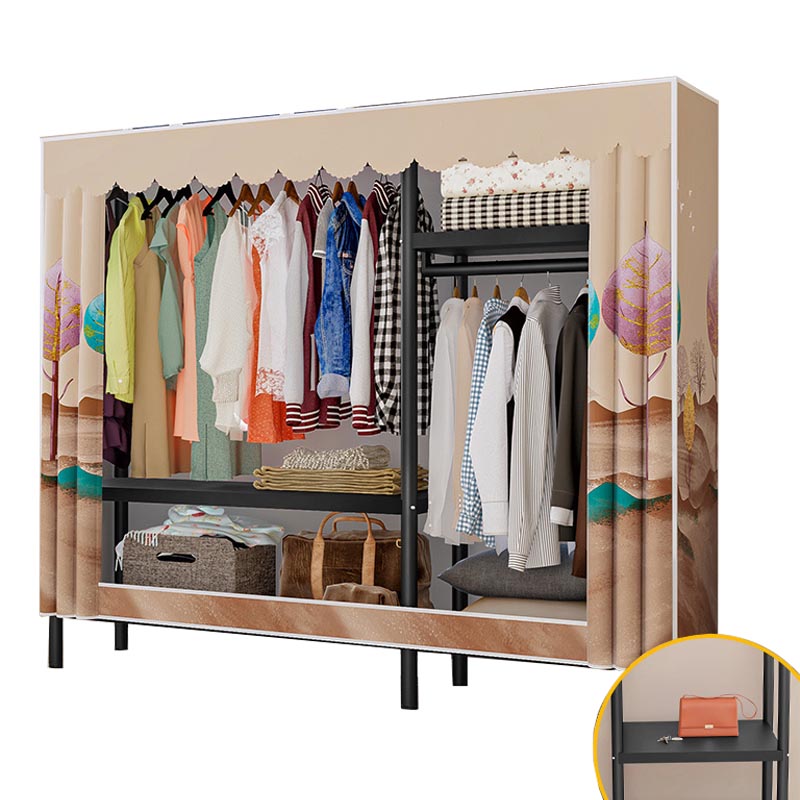Contemporary Style Wardrobe Armoire Steel Wardrobe Closet with Legs