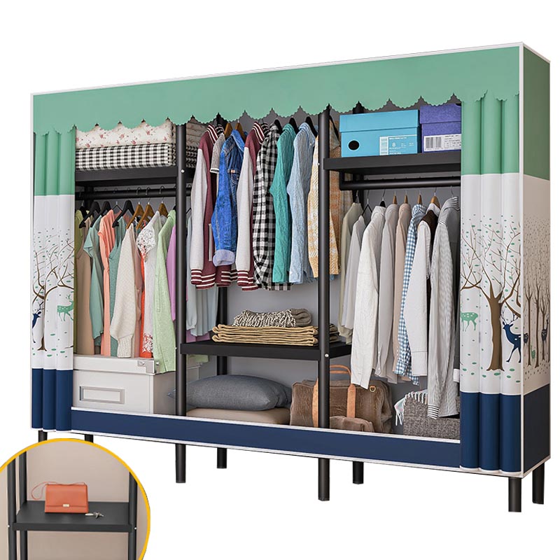 Contemporary Style Wardrobe Armoire Steel Wardrobe Closet with Legs