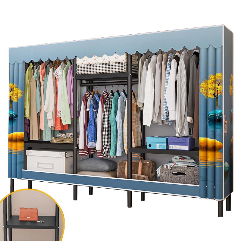 Contemporary Style Wardrobe Armoire Steel Wardrobe Closet with Legs