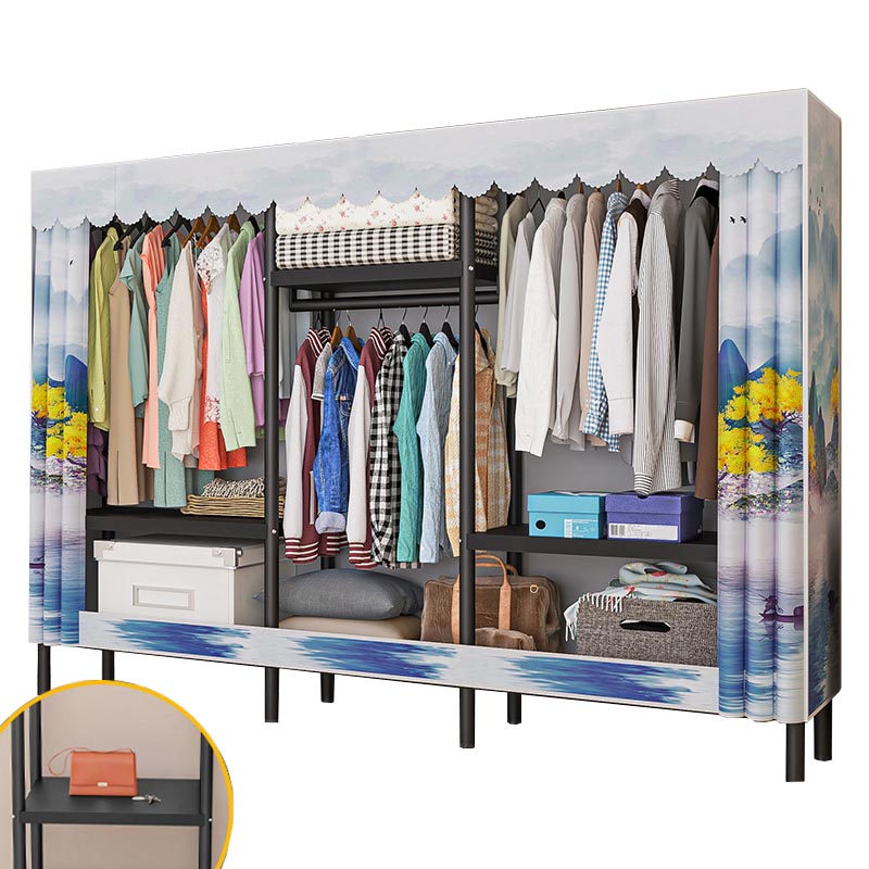 Contemporary Style Wardrobe Armoire Steel Wardrobe Closet with Legs