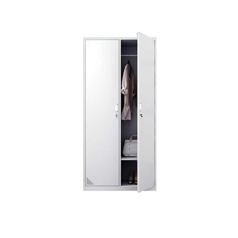 Contemporary Wardrobe Armoire White Color Steel Wardrobe Closet with Locks