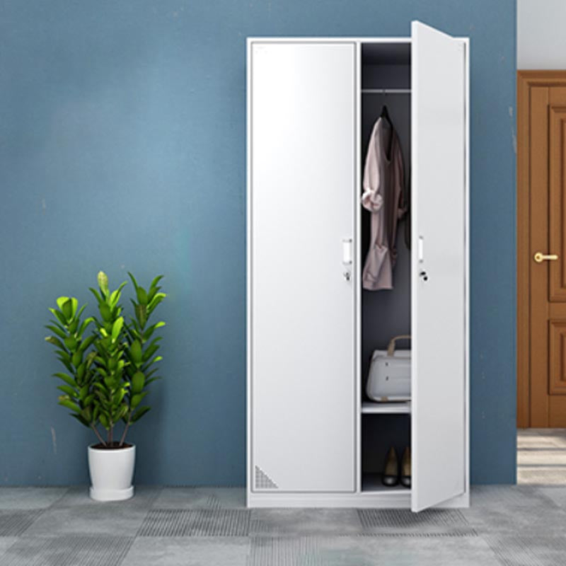 Contemporary Wardrobe Armoire White Color Steel Wardrobe Closet with Locks