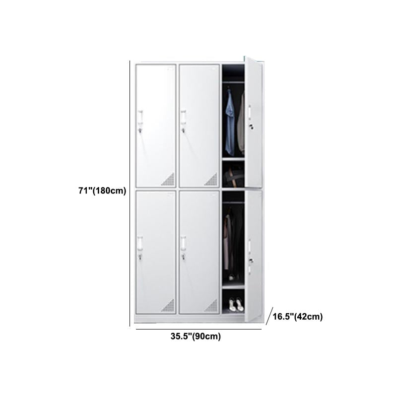 Contemporary Wardrobe Armoire White Color Steel Wardrobe Closet with Locks