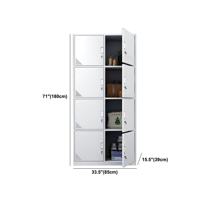 Contemporary Wardrobe Armoire White Color Steel Wardrobe Closet with Locks