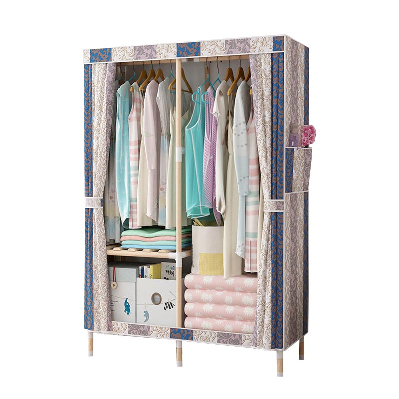 Contemporary Style Wardrobe Armoire Solid Wood Wardrobe Closet with Legs