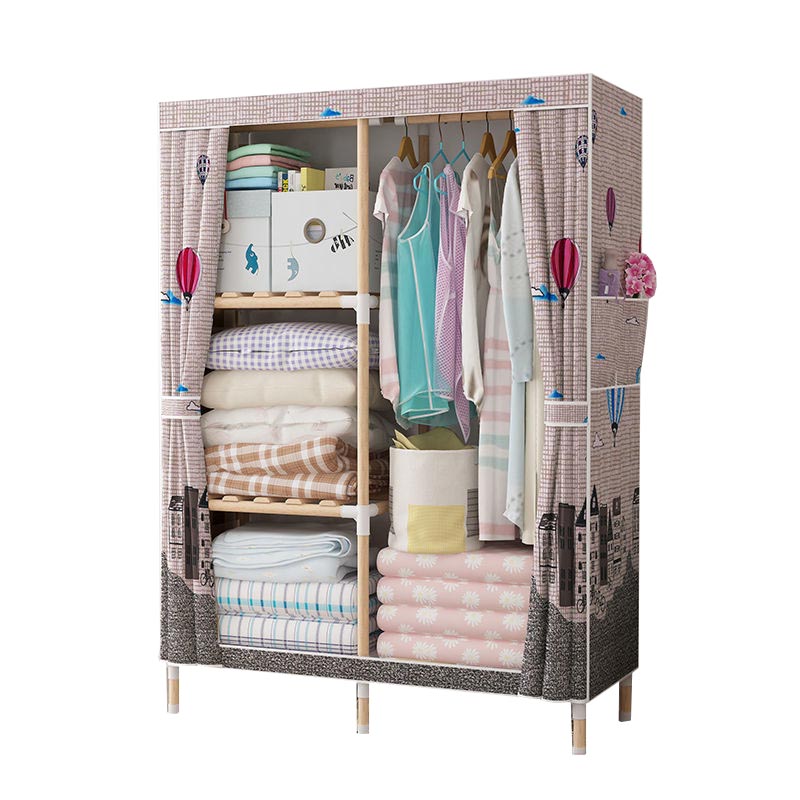 Contemporary Style Wardrobe Armoire Solid Wood Wardrobe Closet with Legs