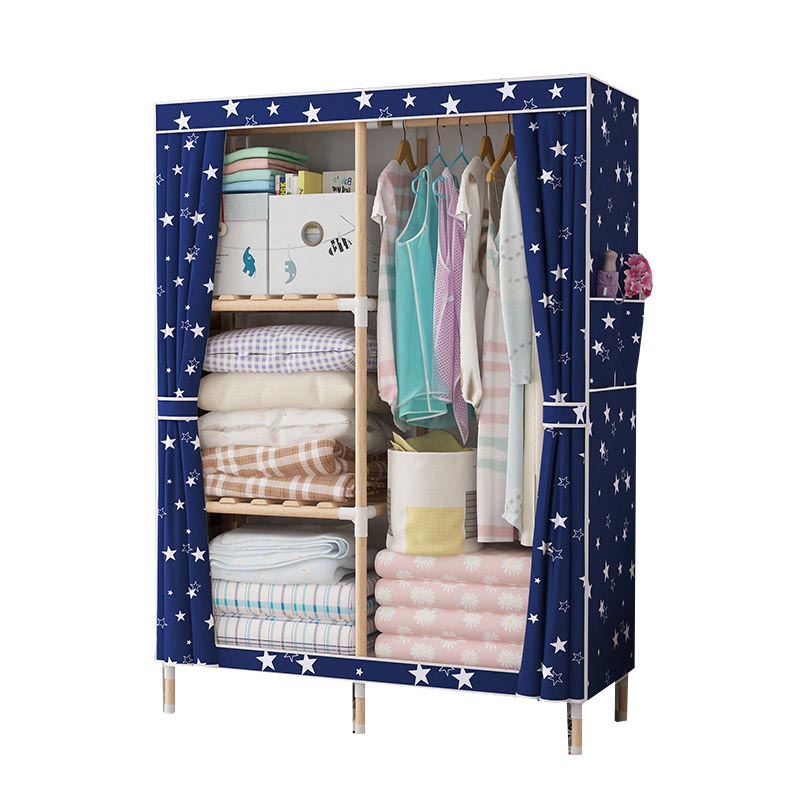 Contemporary Style Wardrobe Armoire Solid Wood Wardrobe Closet with Legs