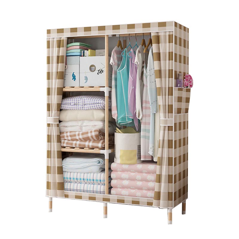 Contemporary Style Wardrobe Armoire Solid Wood Wardrobe Closet with Legs