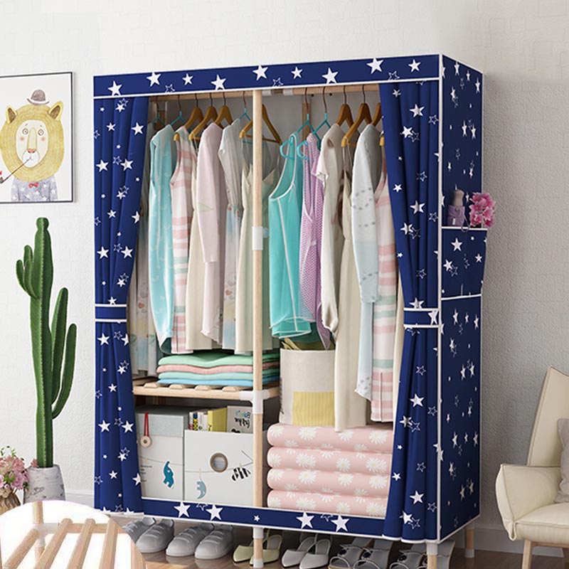 Contemporary Style Wardrobe Armoire Solid Wood Wardrobe Closet with Legs