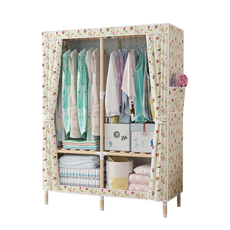 Contemporary Style Wardrobe Armoire Solid Wood Wardrobe Closet with Legs