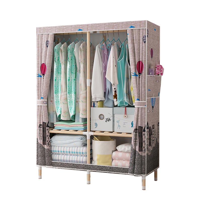 Contemporary Style Wardrobe Armoire Solid Wood Wardrobe Closet with Legs