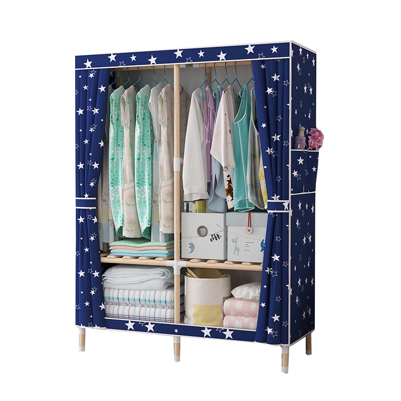 Contemporary Style Wardrobe Armoire Solid Wood Wardrobe Closet with Legs