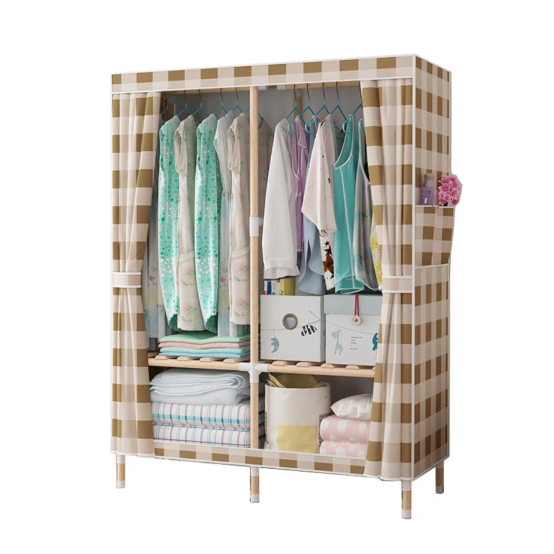 Contemporary Style Wardrobe Armoire Solid Wood Wardrobe Closet with Legs