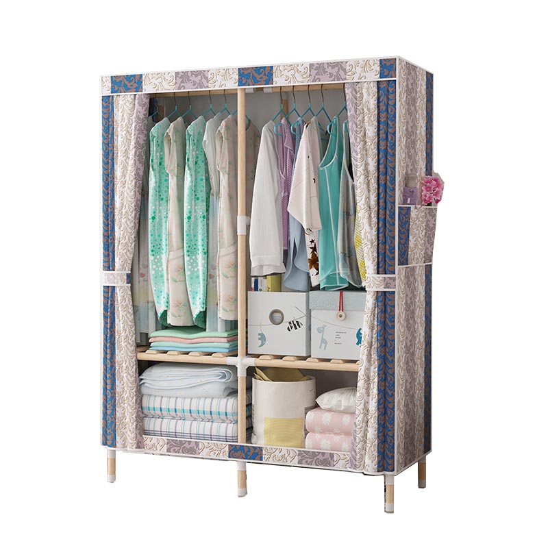 Contemporary Style Wardrobe Armoire Solid Wood Wardrobe Closet with Legs