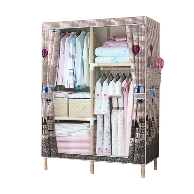 Contemporary Style Wardrobe Armoire Solid Wood Wardrobe Closet with Legs