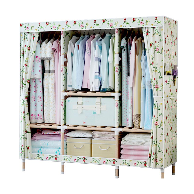 Contemporary Style Wardrobe Armoire Solid Wood Wardrobe Closet with Legs