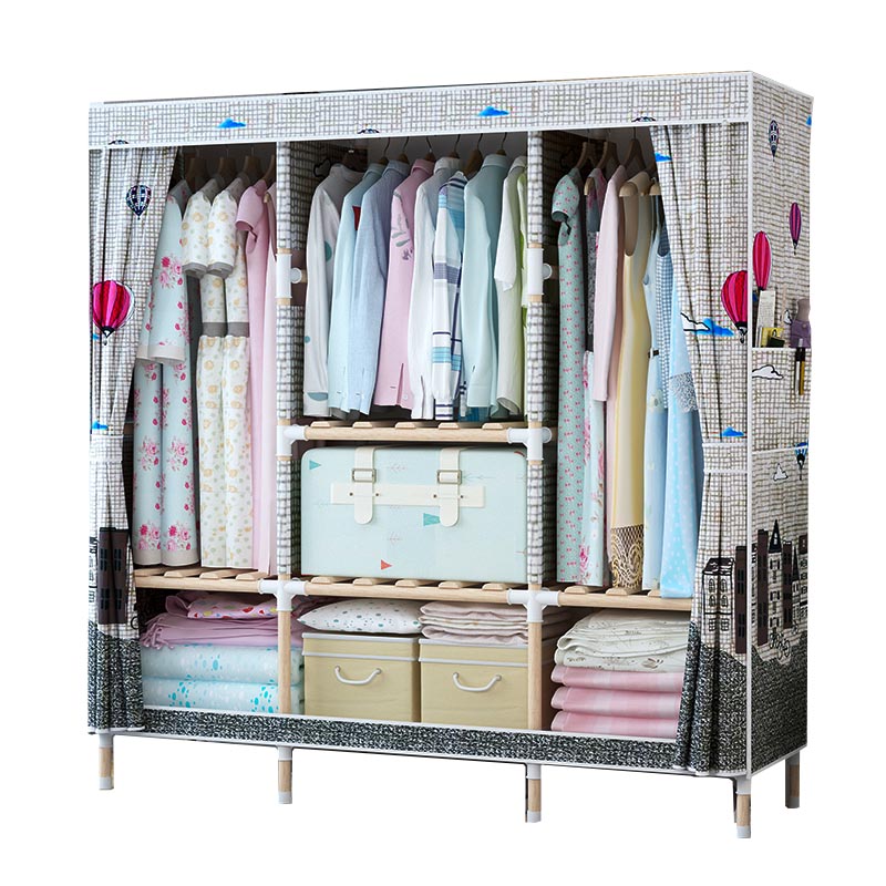 Contemporary Style Wardrobe Armoire Solid Wood Wardrobe Closet with Legs