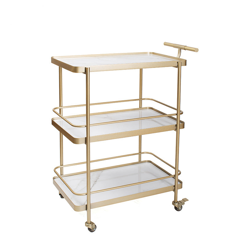 35.43" High Modern Prep Table Rolling Metal Prep Table for Home