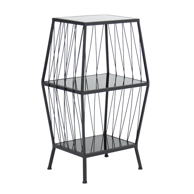 Modern Metal Bookshelf Geometric Vertical Closed Back Bookcase
