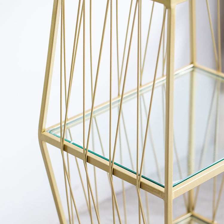 Modern Metal Bookshelf Geometric Vertical Closed Back Bookcase