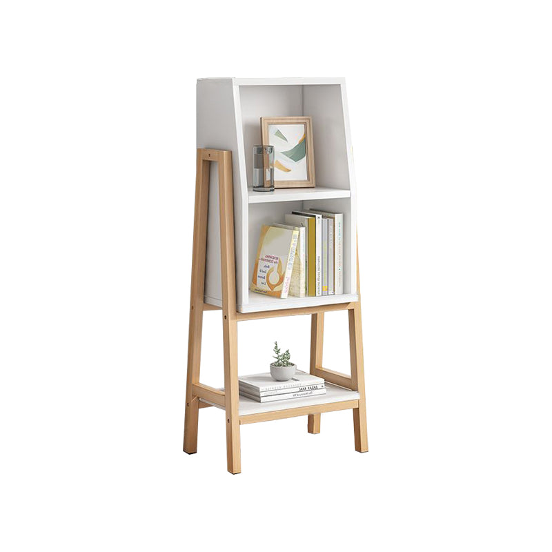 Modern Ladder Book Case 11" W Vertical Engineered Wood Open Bookcase for Home
