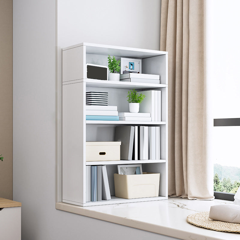 Modern Engineered Wood Bookshelf Standard Vertical Bookcase in Burnish