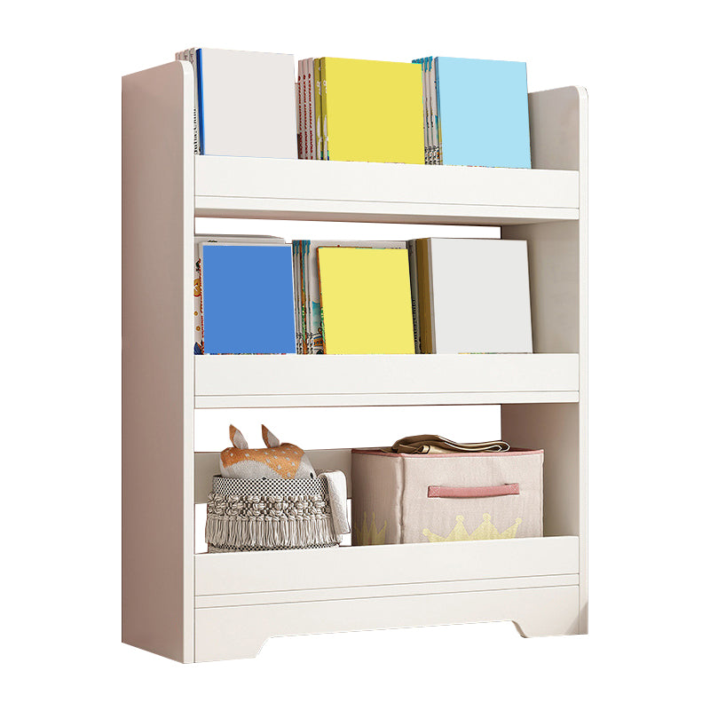 Modern Engineered Wood Bookshelf Standard Vertical Bookcase in Burnish