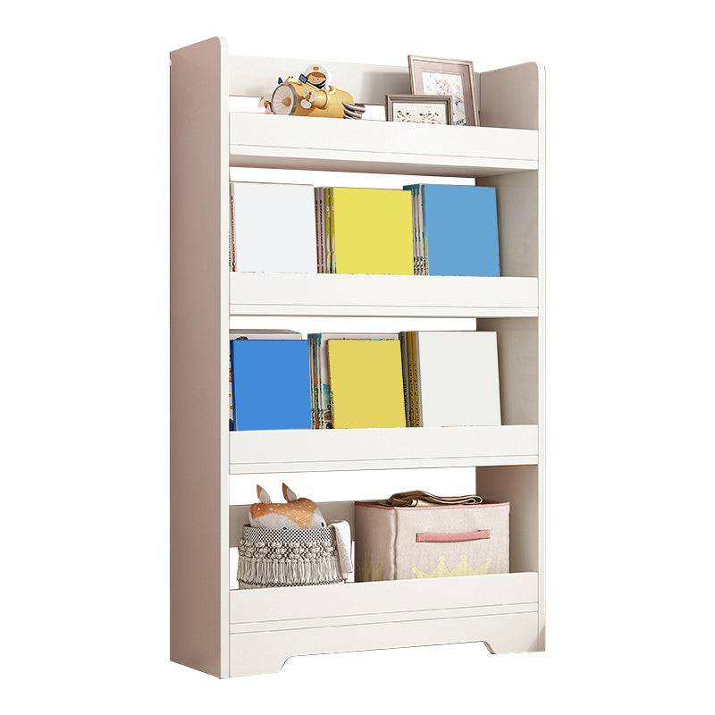 Modern Engineered Wood Bookshelf Standard Vertical Bookcase in Burnish