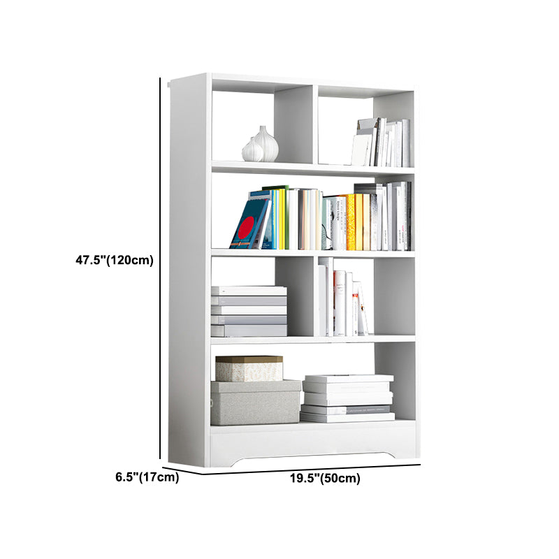 Modern Engineered Wood Bookshelf Standard Vertical Bookcase in Burnish