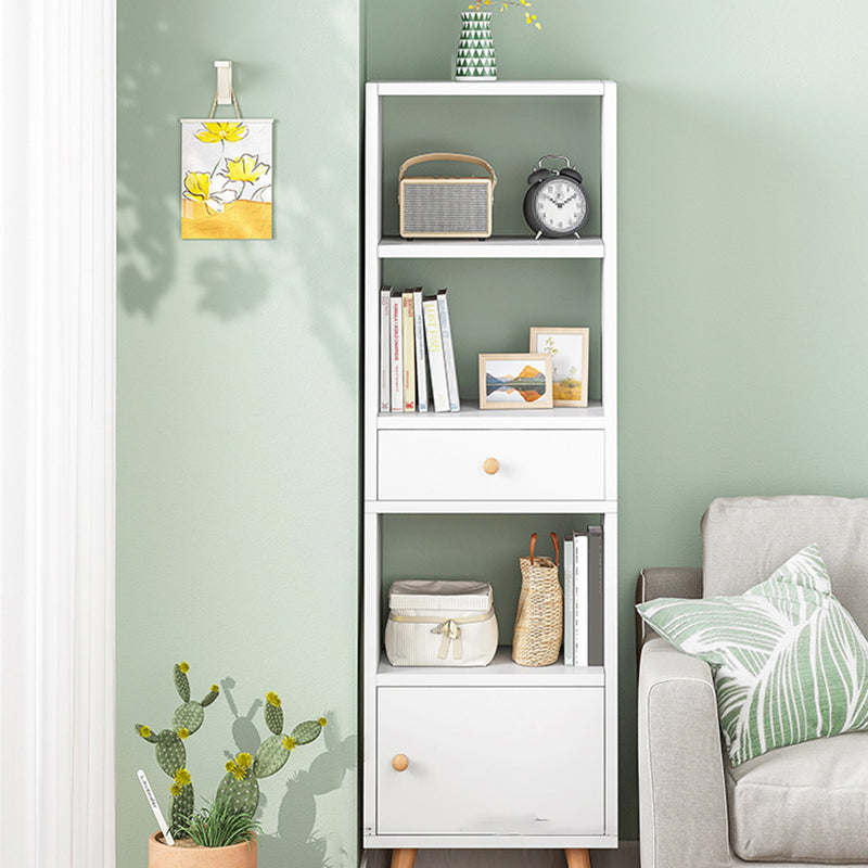 Engineered Wood Standard Bookshelf Matte Finish Shelf Bookcase with Doors