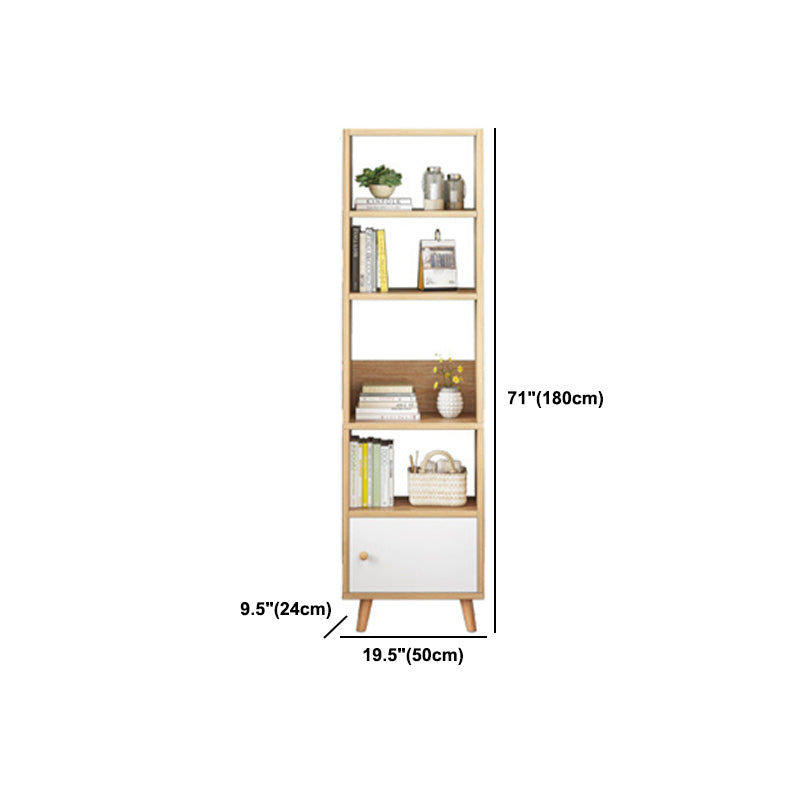 Engineered Wood Standard Bookshelf Matte Finish Shelf Bookcase with Doors