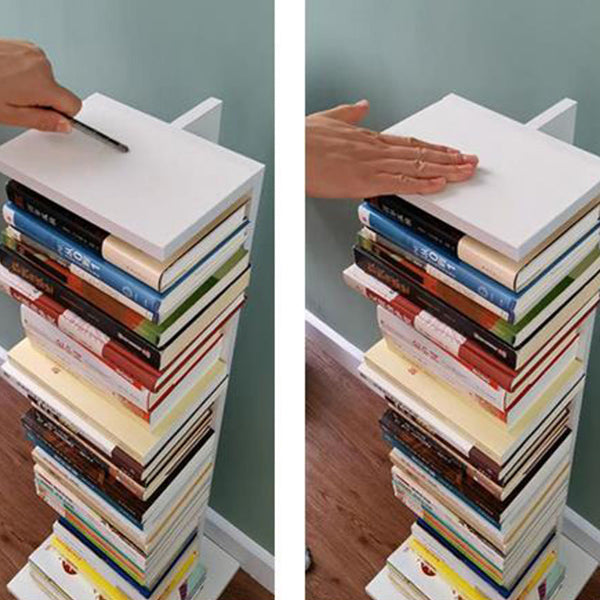Contemporary Vertical Wooden Book Shelf Closed Back Home Shelf Bookcase