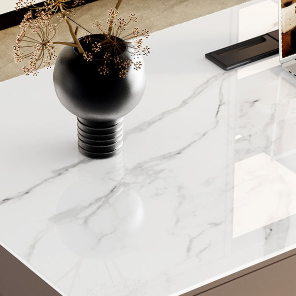 Cable Management Office Desk with Drawers Writing Desk Sled for Home