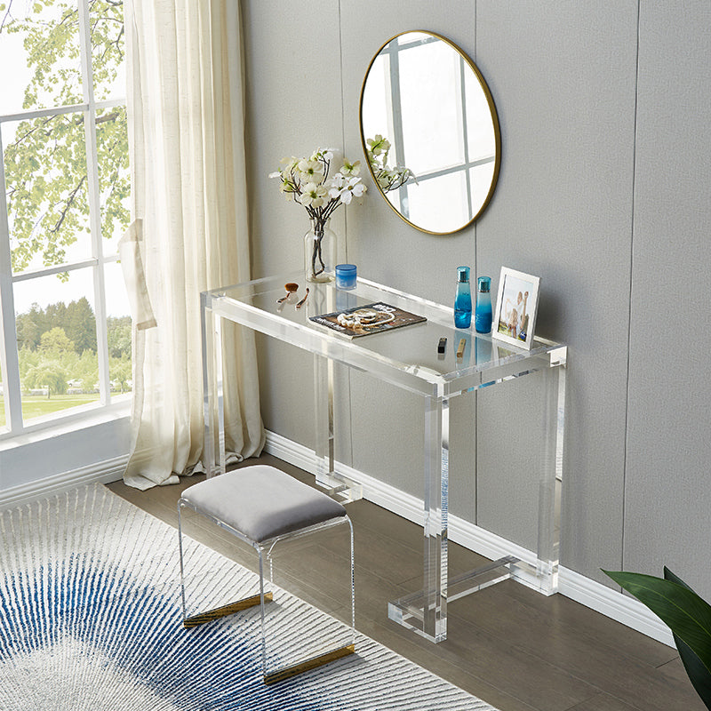 Contemporary Acrylic Writing Desk Sled Rectangular Office Desk for Home