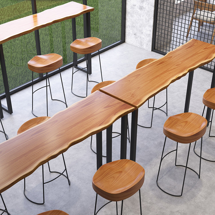 Industrial Solid Wood Bar/Dinette Table Indoor Natural Sled Cocktail Bar Table