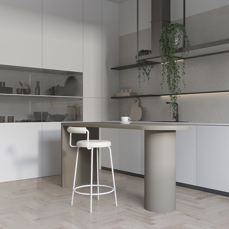 Modern Style Bar Table Solid Wood Bistro Bar Desk with Double pedestal