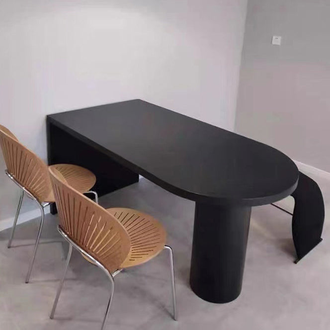 Modern Style Bar Table Solid Wood Bistro Bar Desk with Double pedestal