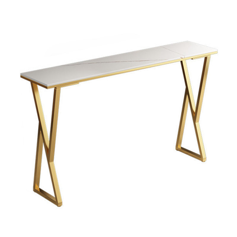 Glam Style Stone Bar Table Double pedestal Bar Dining Table for Indoor