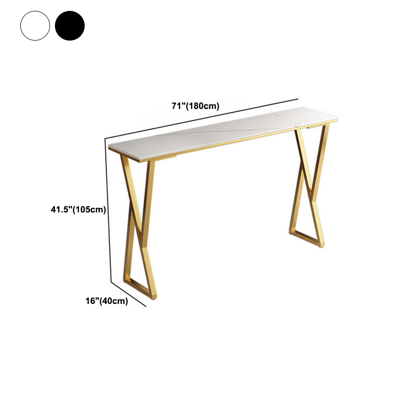 Glam Style Stone Bar Table Double pedestal Bar Dining Table for Indoor