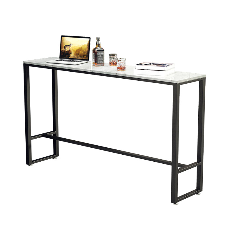 Modern Rectangle Bar Table Stone Bar Dining Table with Footrest