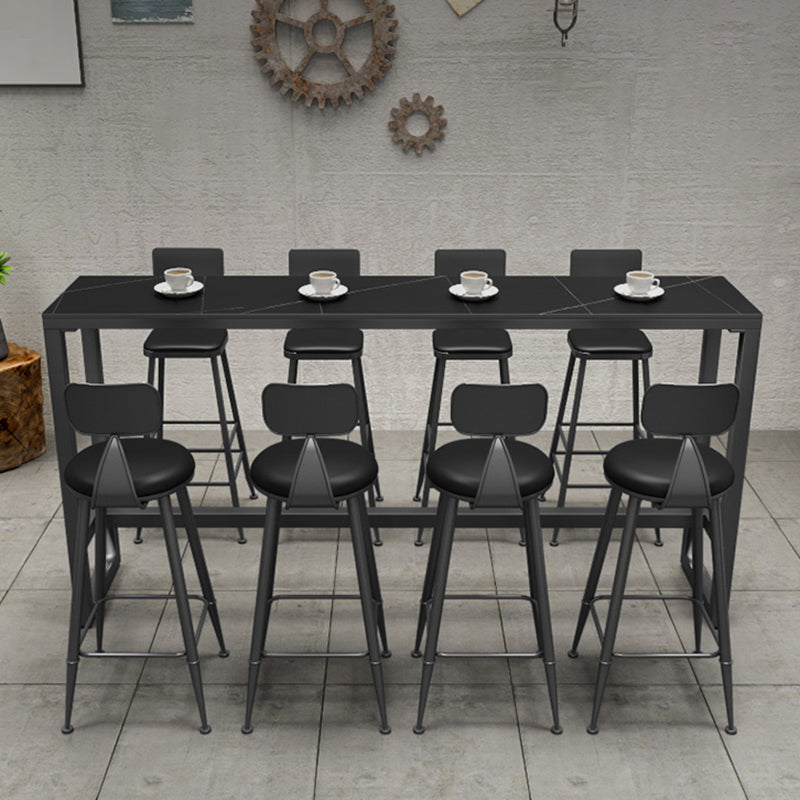 Black Sintered Stone Bar Table Dining Table for Kitchen Living Room Coffee Room